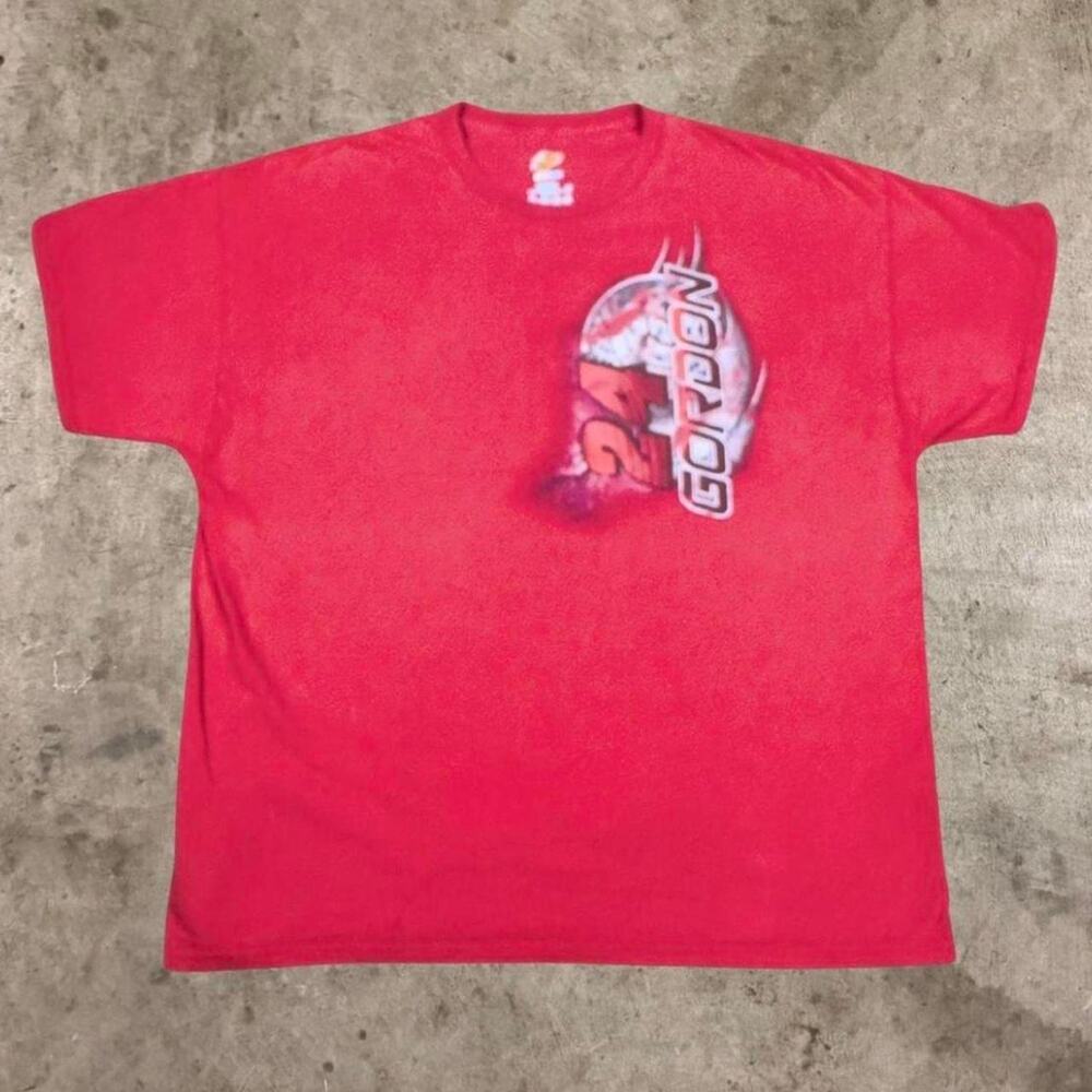 Nascar Jeff Gordon #24 Dupont Tee Double Sided Racing T-Shirt Red Mens Size 3XL